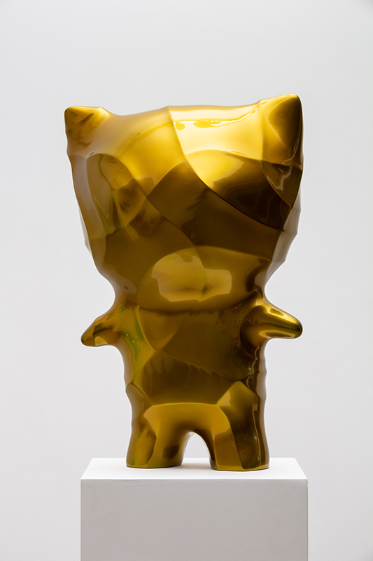 The Crease of Time - Gold Candy E.Clo, 49x35x70cm, candy paint on resin, 2023.jpg