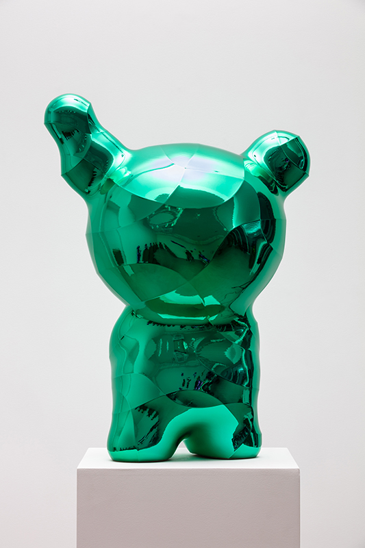 The Crease of Time - Green Candy Temmy, 52x36x70cm, candy chrome paint on resin, 2023.jpg