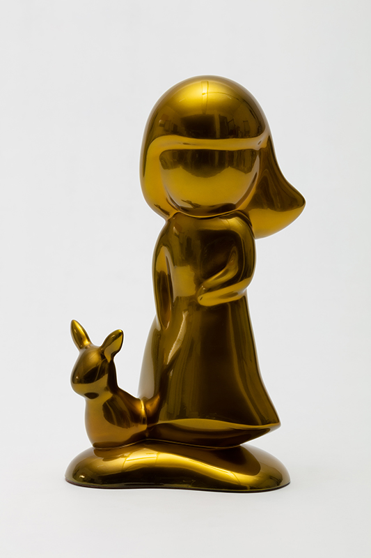 A Quiet Dialogue for Nostalgia - Gold Alice and Ravi, 24x16x41cm, candy paint on resin, 2023.jpg