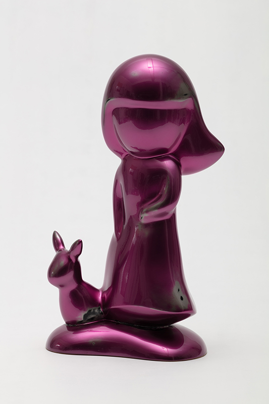 A Quiet Dialogue for Nostalgia - Pink Alice and Ravi-Old Trace, 24x16x41cm, candy paint on resin, 2023.jpg