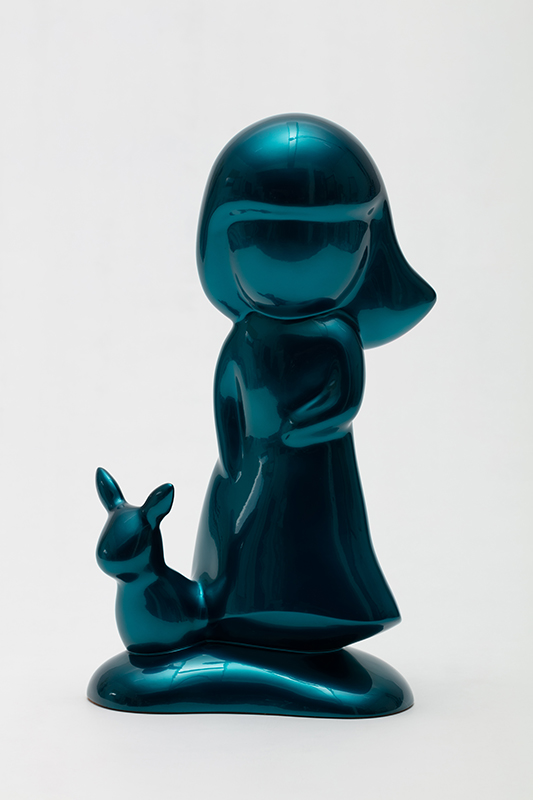A Quiet Dialogue for Nostalgia - Teal Alice and Ravi, 24x16x41cm, candy paint on resin, 2023.jpg