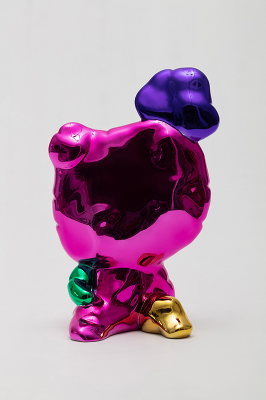 A Deflated and Quiet Movement-Pink Sleebu, 24x18x38cm, candy chrome paint on bronze, 2023.jpg
