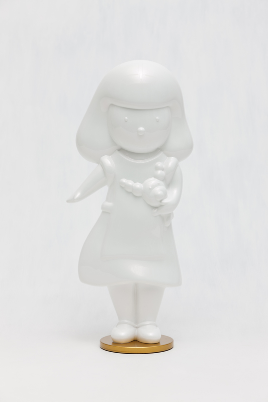 White Pink Pearl Alice and Hayami, 20x12x47cm, car paint on plastic, 2015.JPG