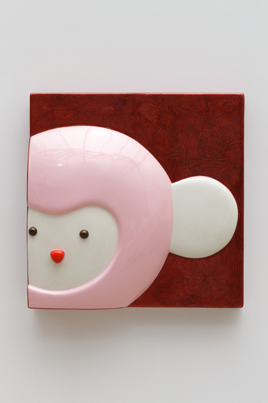 Kiki Face FX Red, 45x45x15cm, car painto on plastic, 2014.JPG