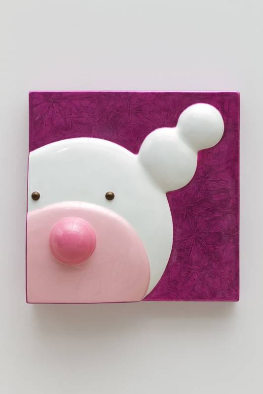 Hayami Face FX Pink, 45x45x15cm, car paint on plastic, 2014.JPG
