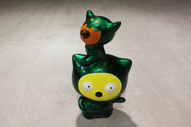 Green FX Suki on a Big Head Taehee, 30x24x57cm, car paint on plastic, 2012.JPG