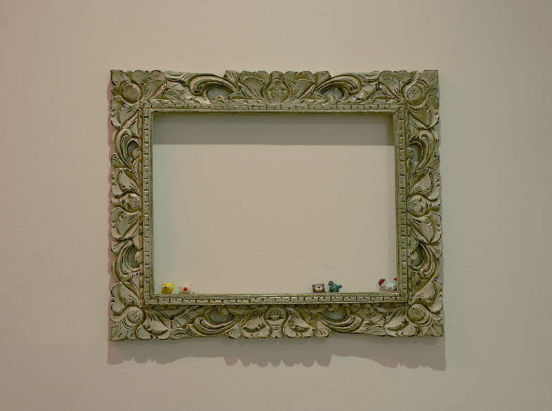 Antique Frame with Clo & his Friends, 45x35x2cm, wood, polymer clay, 2007.jpg