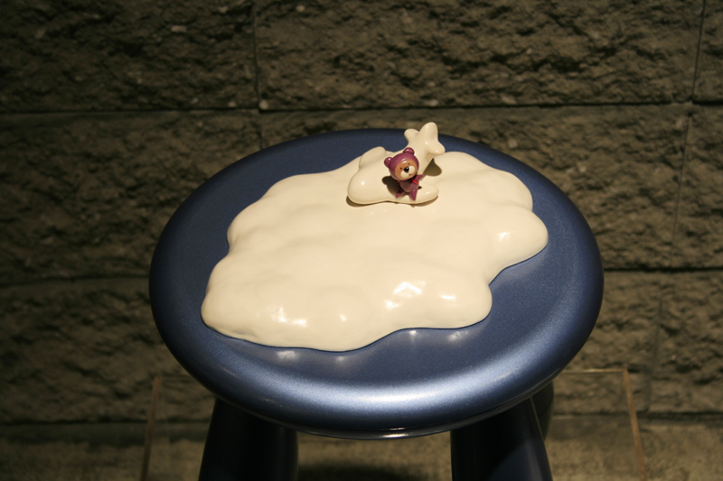 Yummy World with Haedaru, 30x30x39cm, polymer clay, plastic,  2007.JPG