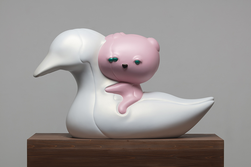Astigmatism and Sculptor's Time-The Sweetest Companion in the world, Pink Sleebu, 131x48x80cm, urethane paint on plastic, 2021.jpg